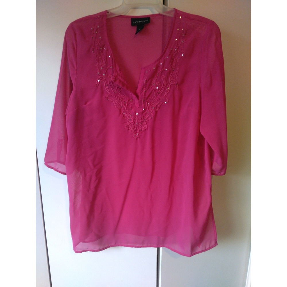 Womens Sheer Embroidered Tunic Top Size 14 16 Sequins DetailElegant Feminine